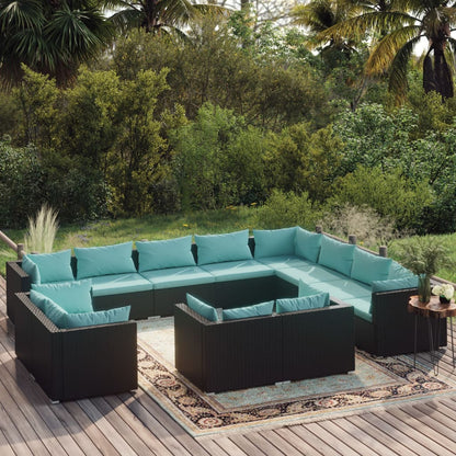 13 Piece Garden Lounge Set With Cushions Grey Poly Rattan