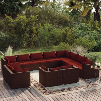 13 Piece Garden Lounge Set With Cushions Grey Poly Rattan