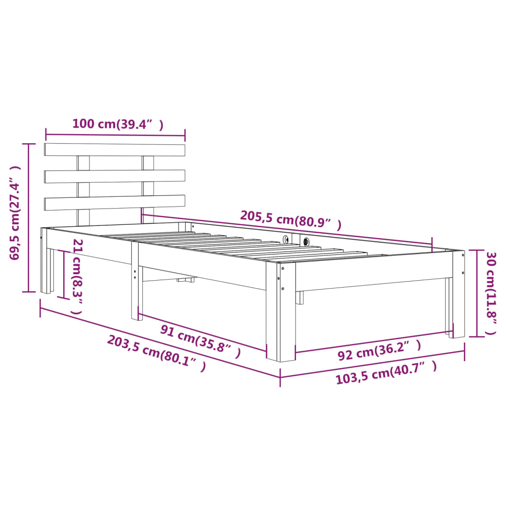 Bed Frame Without Mattress Solid Wood