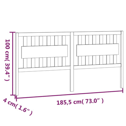 Bed Headboard 185.5 Cm Solid Wood Pine