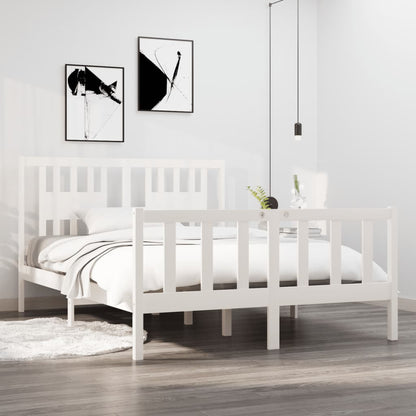 Bed Frame Without Mattress Solid Wood Pine 183X203 Cm King