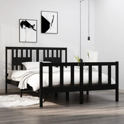 Bed Frame Without Mattress Solid Wood Pine 183X203 Cm King