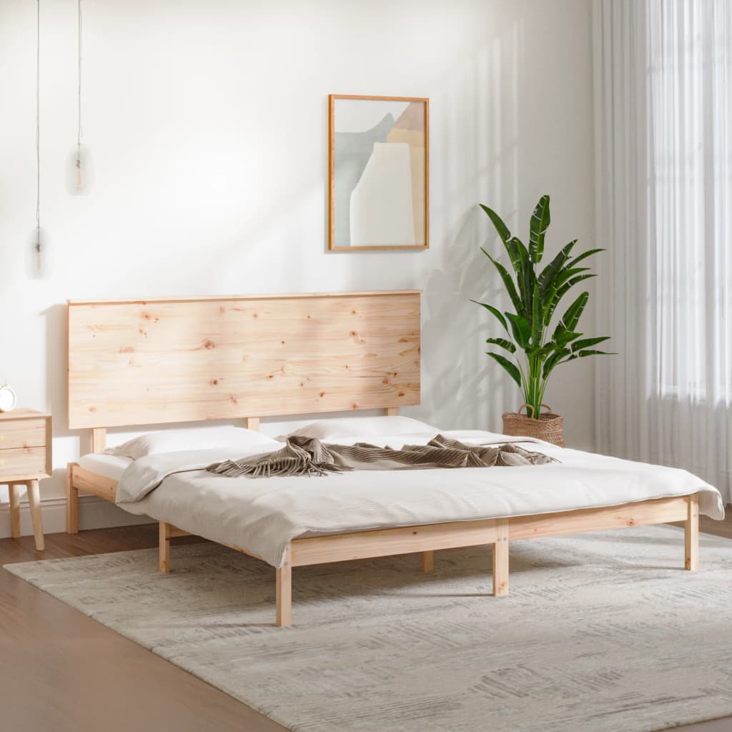 Bed Frame Without Mattress 183X203 Cm King Solid Wood