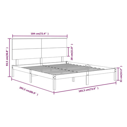 Bed Frame Without Mattress 183X203 Cm King Solid Wood