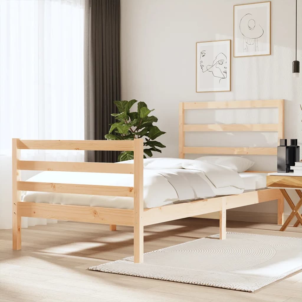 Bed Frame Without Mattress Solid Wood Pine