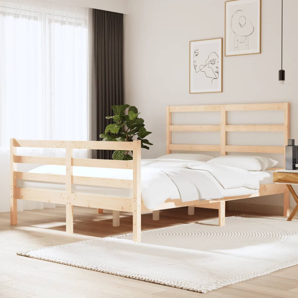 Bed Frame Without Mattress Solid Wood Pine