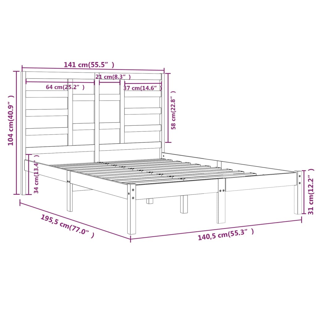 Bed Frame Without Mattress Solid Wood