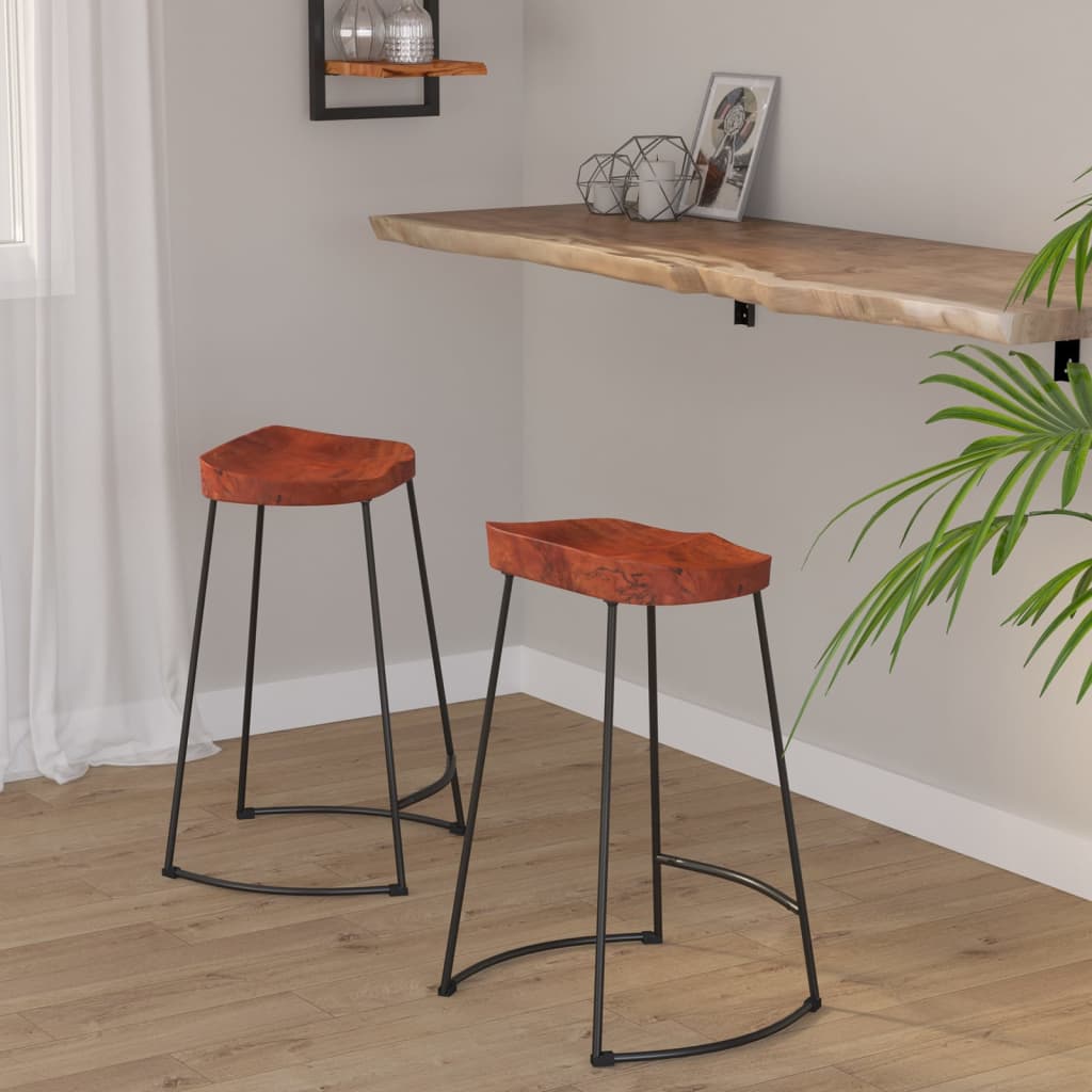 Gavin Bar Stools 2 Pcs 50X40X78 Cm Solid Wood Mango
