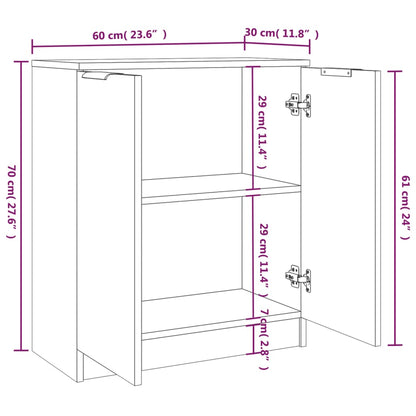 Sideboards 2 Pcs 60X30X70 Cm Engineered Wood