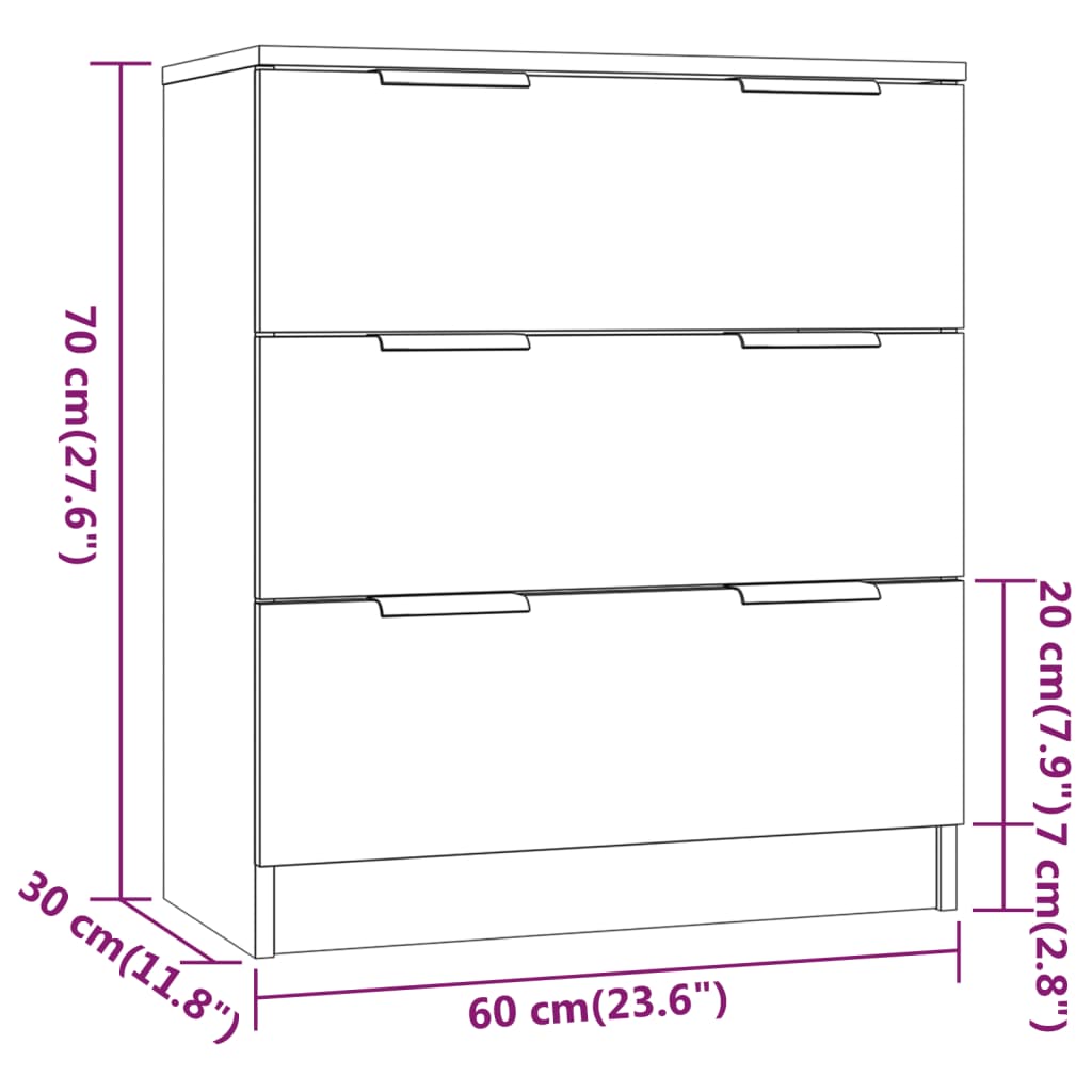 3 Piece Sideboards Engineered Wood