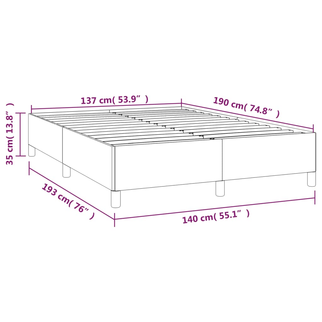 Bed Frame Without Mattress 137X187 Cm Double Velvet
