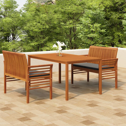 5 Piece Outdoor Dining Set With Cushions Solid Wood Acacia