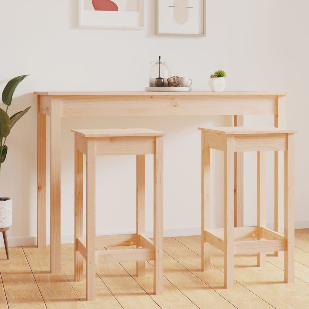 Bar Chairs 2 Pcs Solid Wood Pine