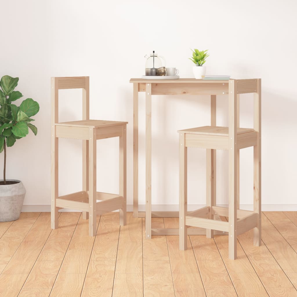 Bar Chairs 2 Pcs Solid Wood Pine
