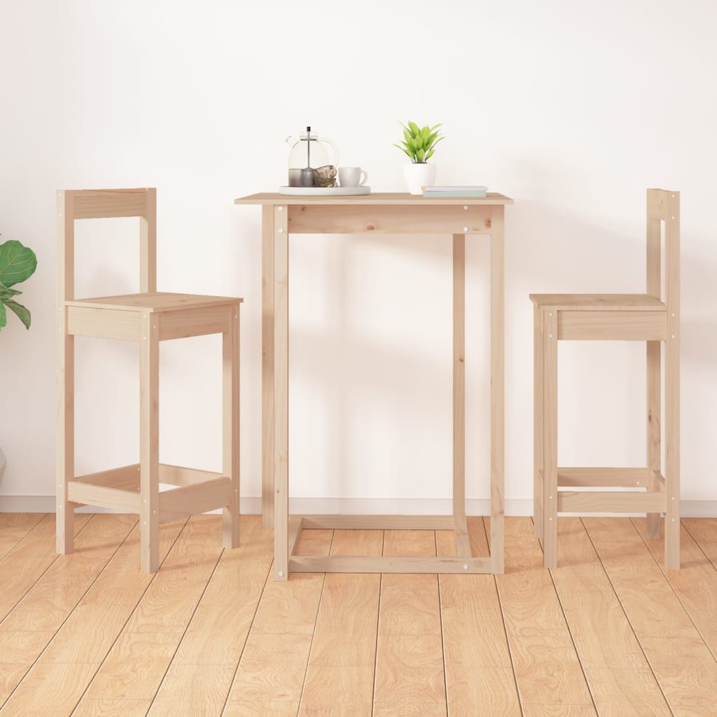 Bar Chairs 2 Pcs Solid Wood Pine