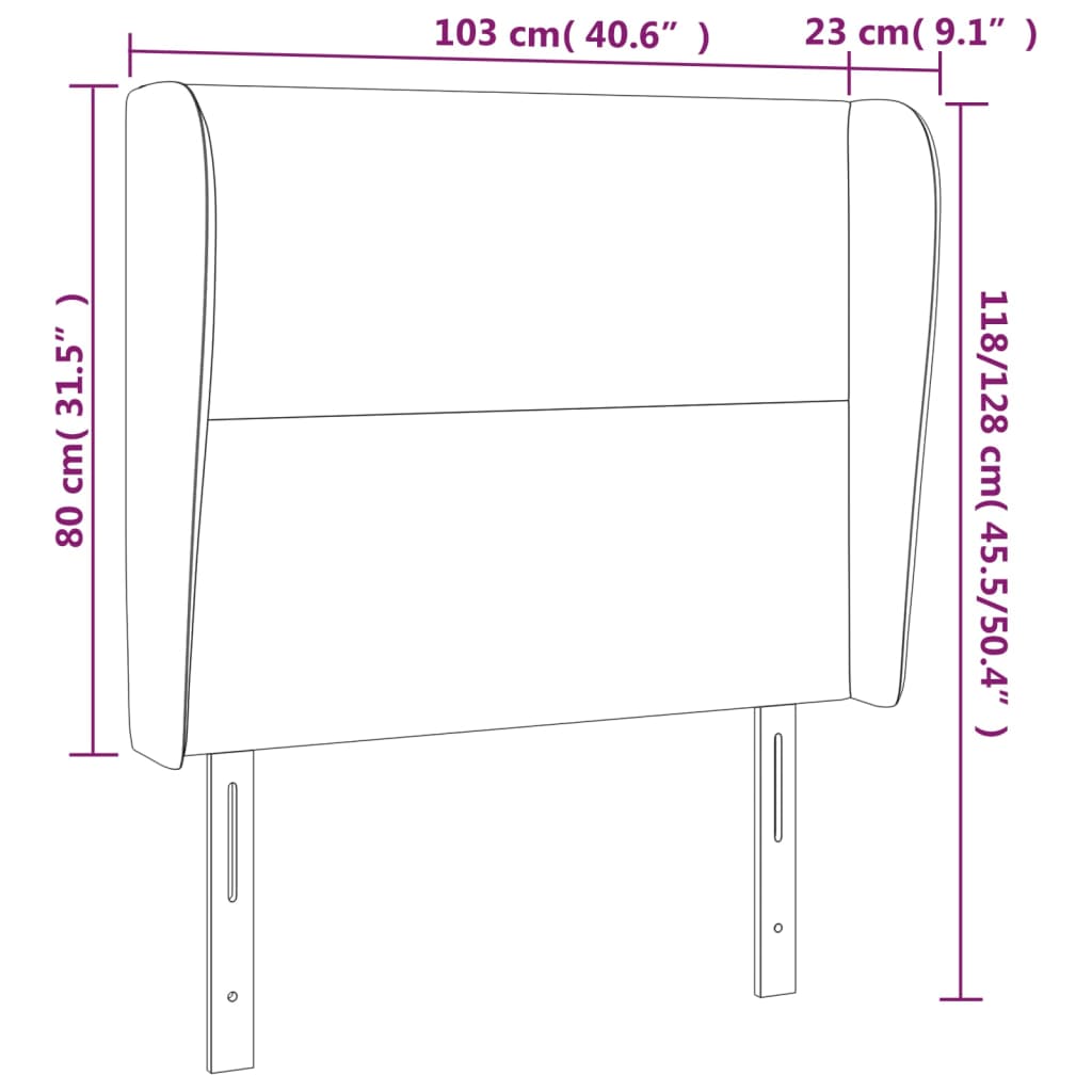 Headboard With Ears 103 Cm Fabric