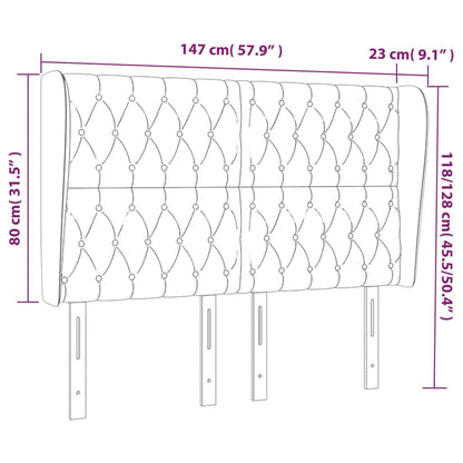 Headboard With Ears 147 Cm Fabric