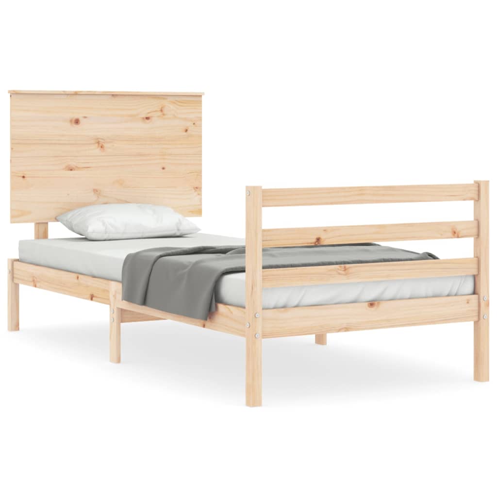 Bed Frame Without Mattress 90X190 Cm Solid Wood