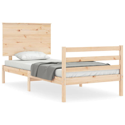 Bed Frame Without Mattress 90X190 Cm Solid Wood