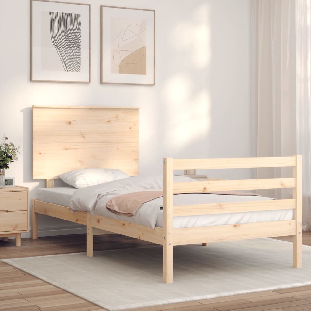 Bed Frame Without Mattress 90X190 Cm Solid Wood