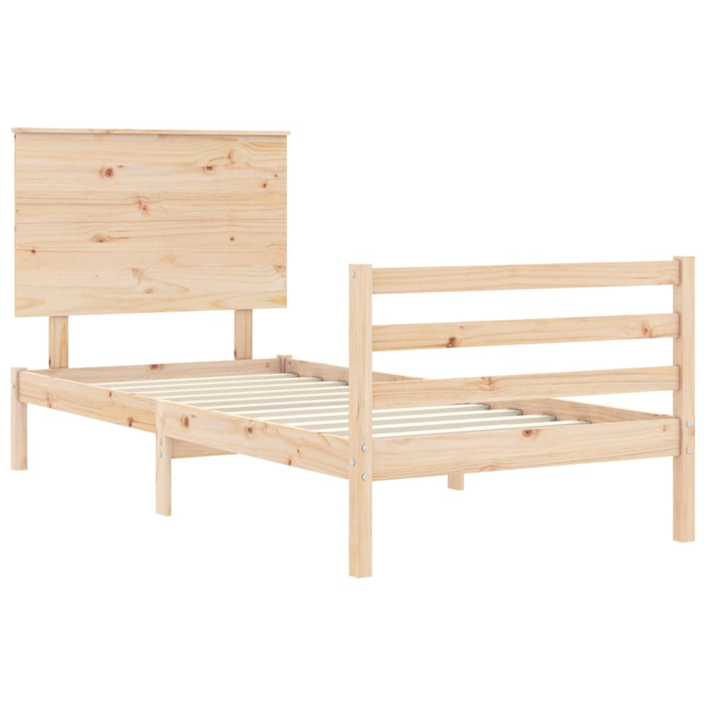 Bed Frame Without Mattress 90X190 Cm Solid Wood
