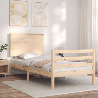 Bed Frame Without Mattress 90X190 Cm Solid Wood