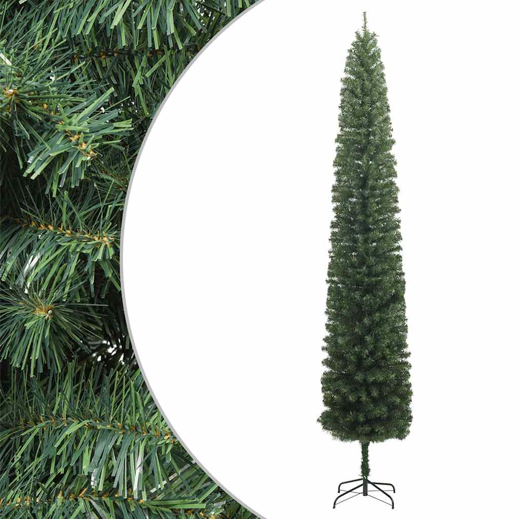Slim Artificial Pre-Lit Christmas Tree With Ball Set Green