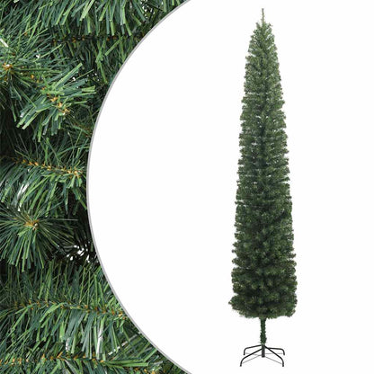 Slim Artificial Pre-Lit Christmas Tree With Ball Set Green