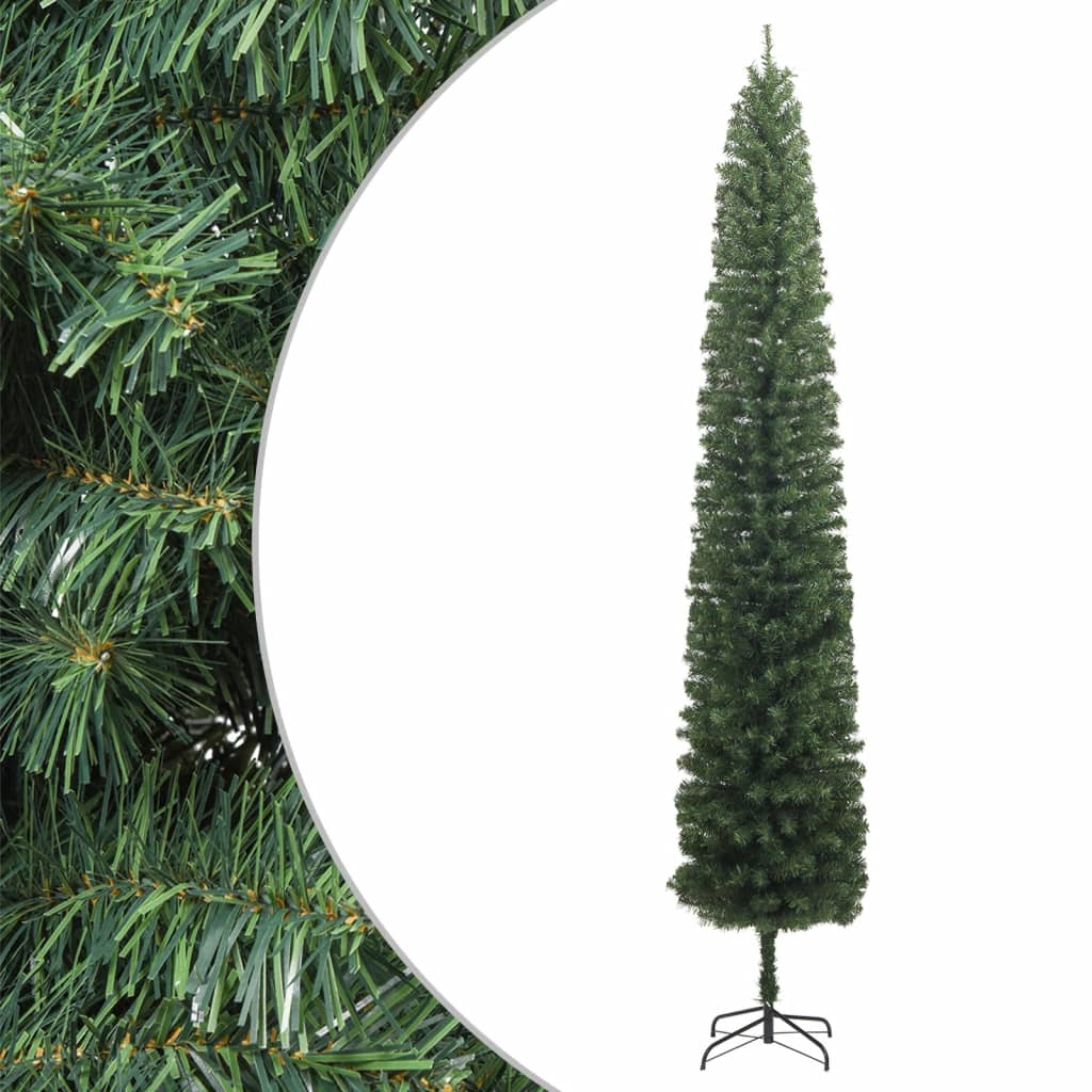Slim Artificial Pre-Lit Christmas Tree With Ball Set Green
