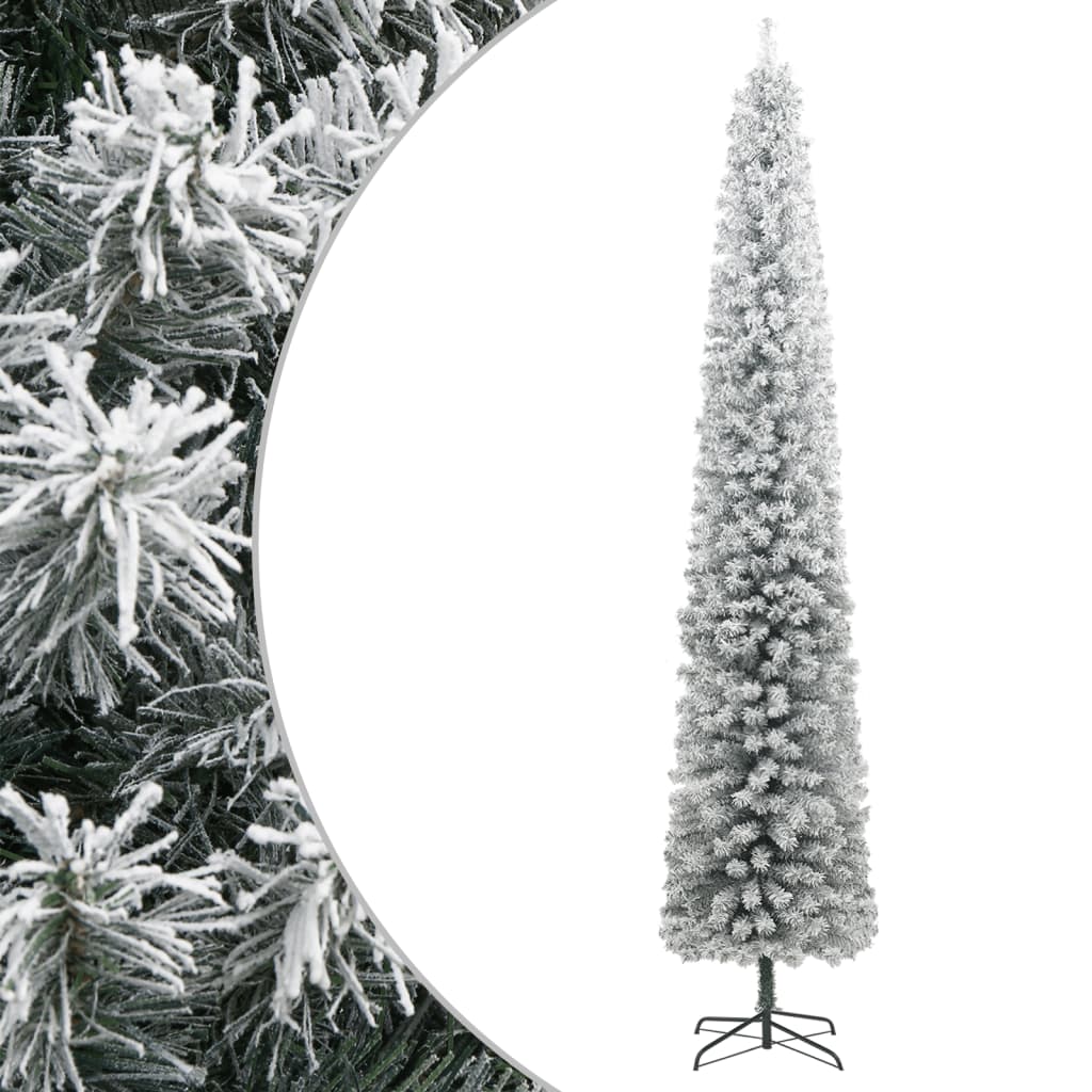 Slim Artificial Pre-Lit Christmas Tree With Ball Set Green