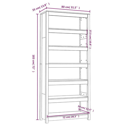 Book Cabinet 80X35X Solid Wood Pine