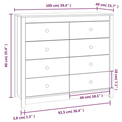 Side Cabinet Solid Wood Pine