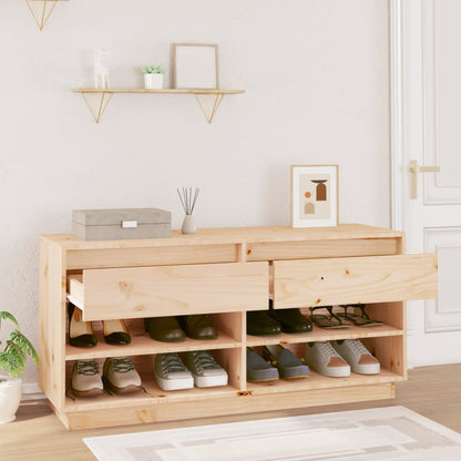 Shoe Cabinet 110X34X52 Cm Solid Wood Pine