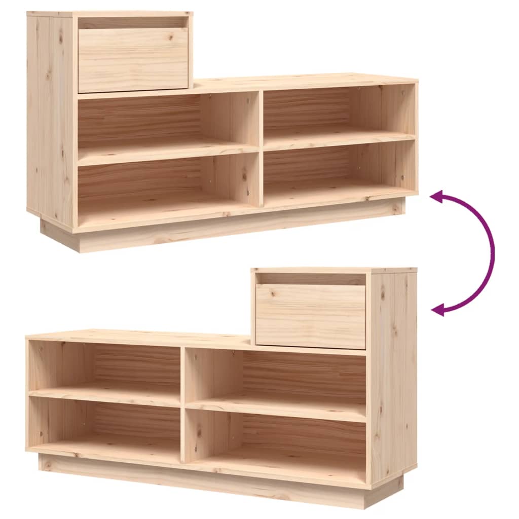 Shoe Cabinet 110X34X61 Cm Solid Wood Pine
