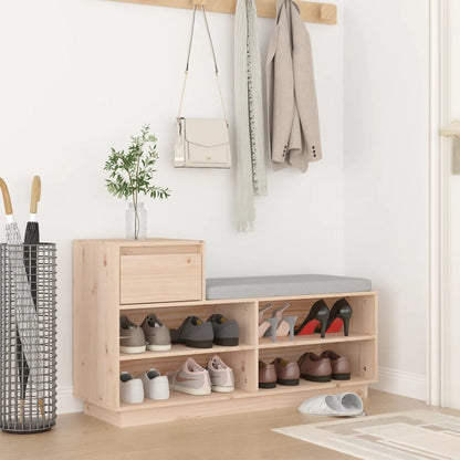 Shoe Cabinet 110X34X61 Cm Solid Wood Pine