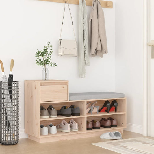 Shoe Cabinet 110X34X61 Cm Solid Wood Pine