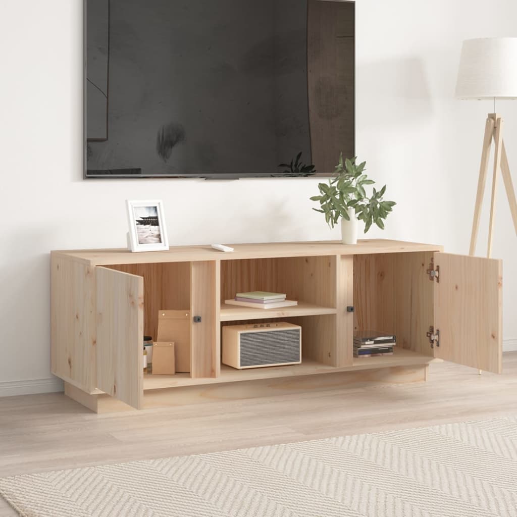 Tv Cabinet 110X35X40.5 Cm Solid Wood Pine