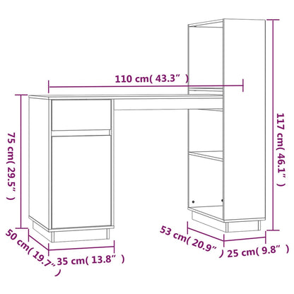 Desk 110X53X117 Cm Solid Wood Pine