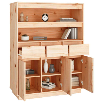 Highboard 89X40X116.5 Cm Solid Wood Pine