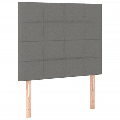 Box Spring Bed With Mattress Dark Grey 106X203 Cm Fabric