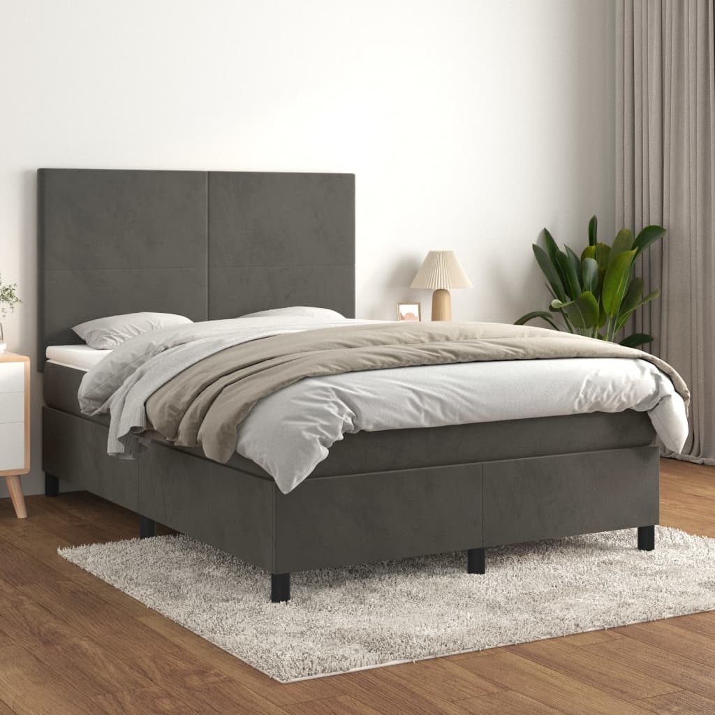 Box Spring Bed With Mattress 106X203 Cm Velvet