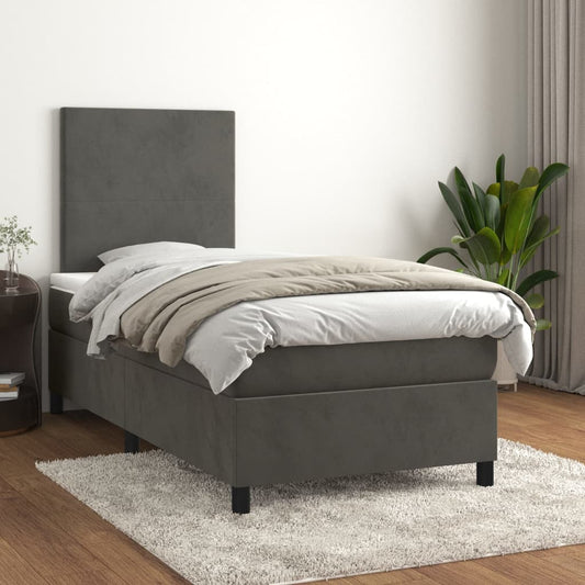 Box Spring Bed With Mattress 106X203 Cm Velvet