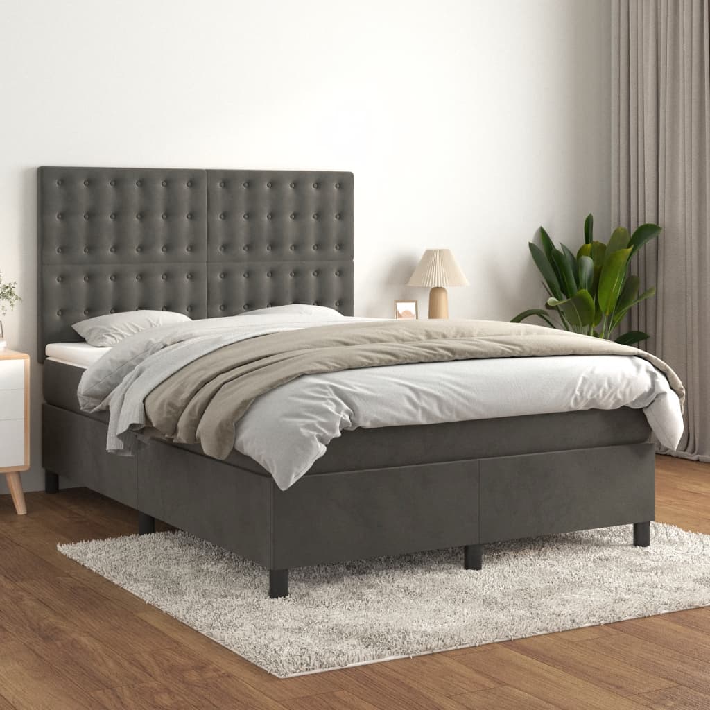 Box Spring Bed With Mattress 106X203 Cm Velvet