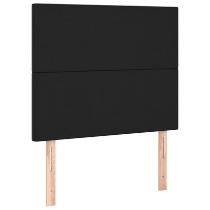 Box Spring Bed With Mattress&Led Black 106X203 Cm Faux Leather