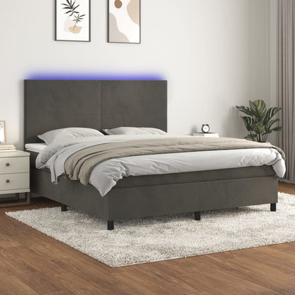 Box Spring Bed With Mattress&Led 106X203 Cm Velvet