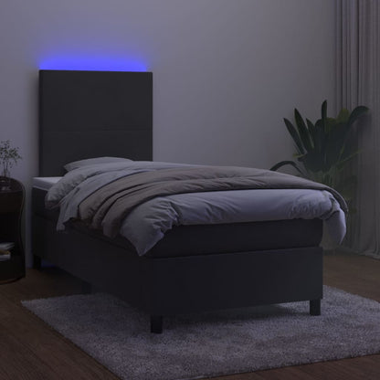 Box Spring Bed With Mattress&Led 106X203 Cm Velvet