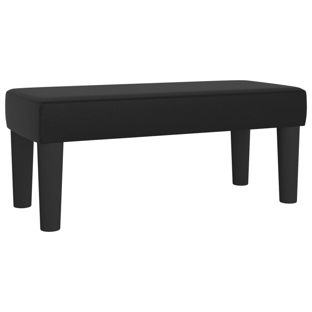 Box Spring Bed With Mattress Black 106X203 Cm Faux Leather