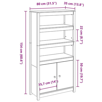 Highboard 80X35X154 Cm Solid Wood Pine