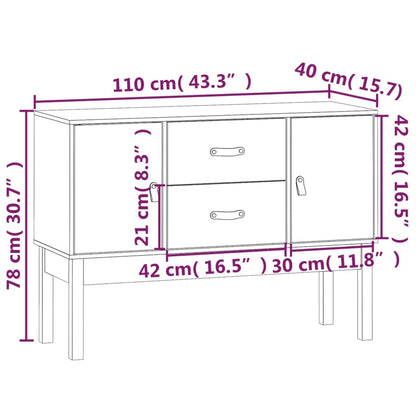 Sideboard 110X40X78 Cm Solid Wood Pine