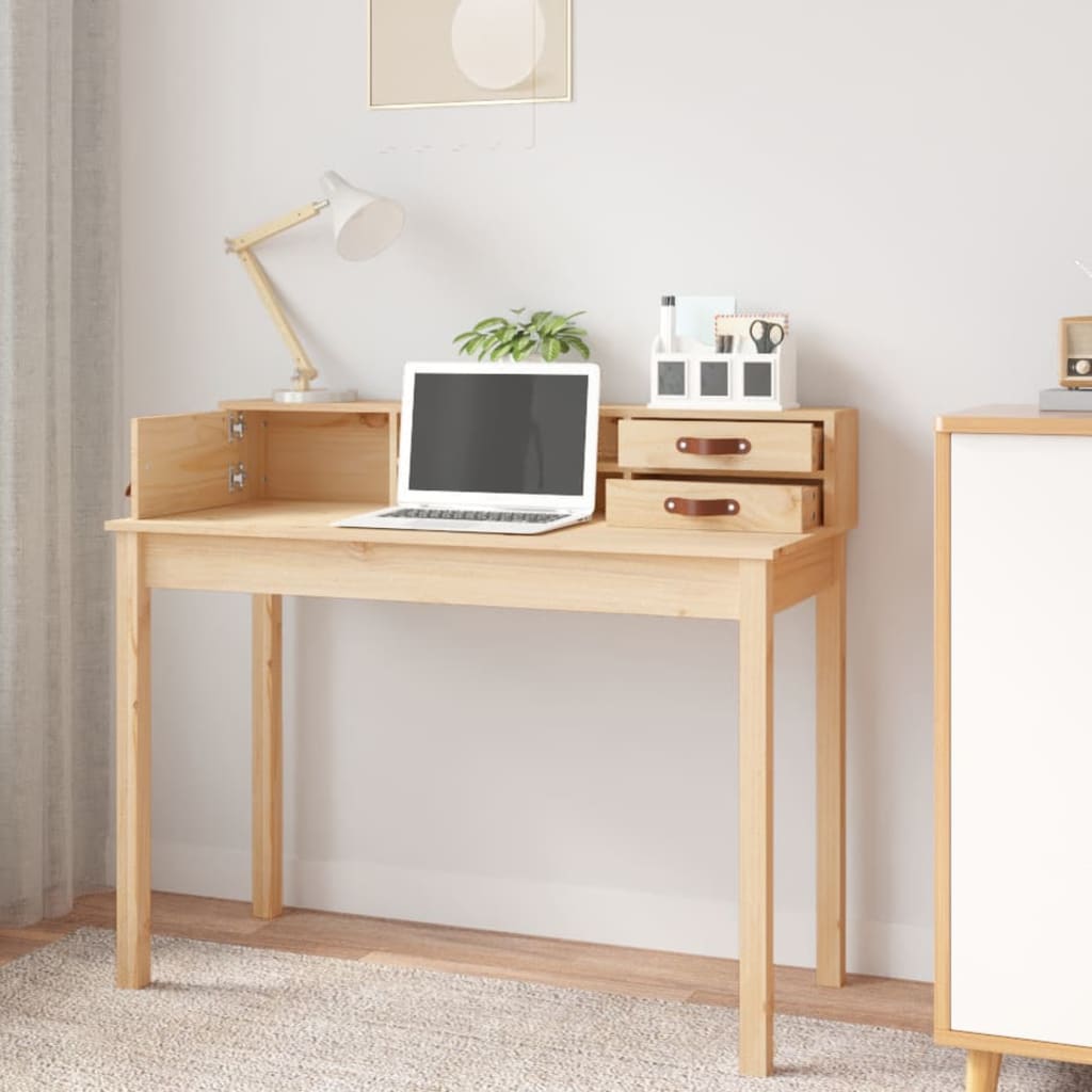 Desk 110X50X93 Cm Solid Wood Pine
